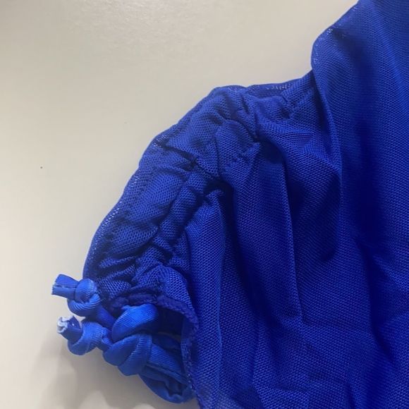 🌵 Bundle to save🌵Sheer mesh drawstring decor beach skirt women’s size S blue - Picture 3 of 7